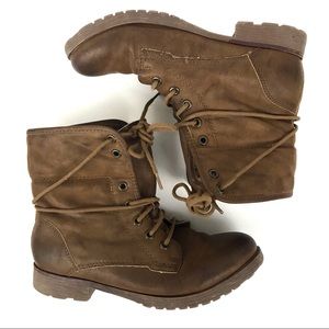 Rock&Candy Spraypaint Brown Combat Boots